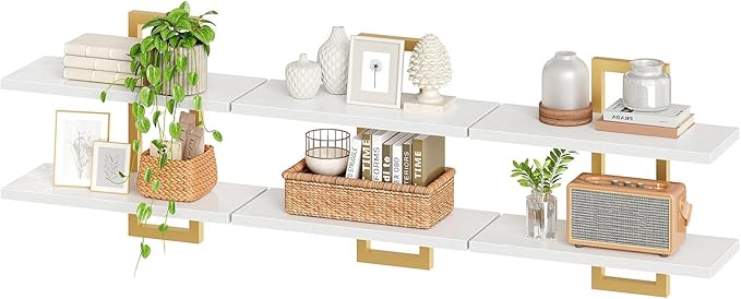 HOOBRO Floating Shelves, 15 Inch Wall Shelf Set of 3, Wall Mounted Storage - Image 6
