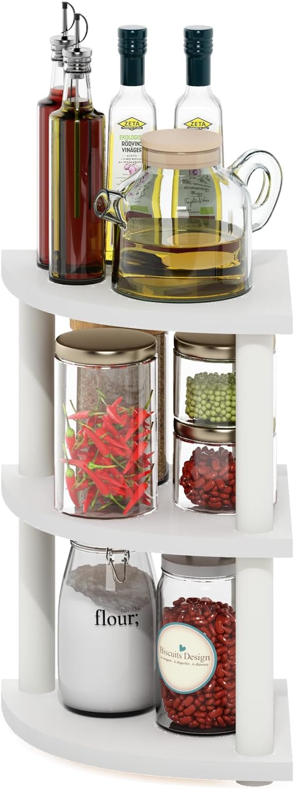 Furinno Turn-N-Tube Kitchen Countertop Organizer, 3-Tier Corner Countertop - Image 4