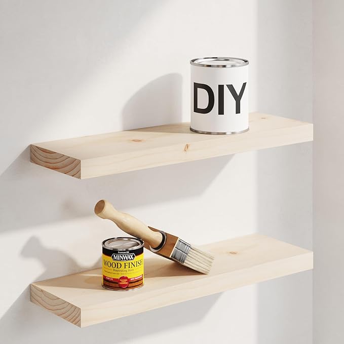Homeforia 18 inch Wood Floating Shelves, High End Solid Natural Wood 18inch by Homeforia