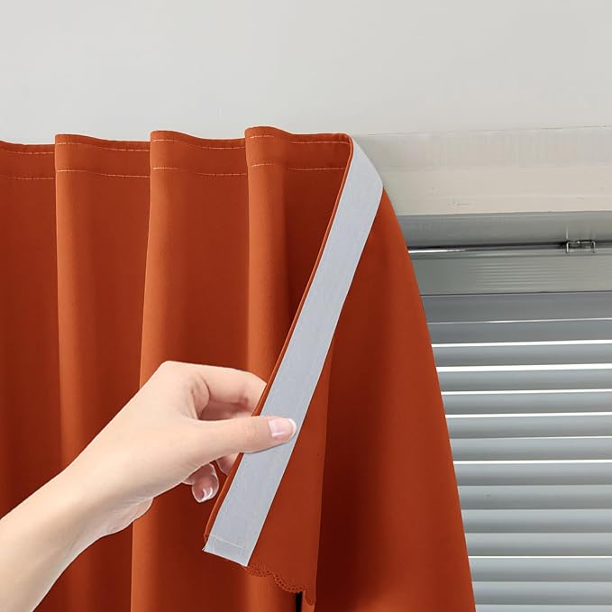 Self Adhesive Curtains Portable Blackout Curtain Simple and Easy to Install by Sovtfides