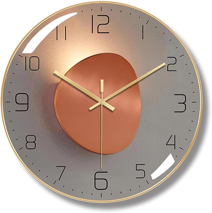 Ergocar Silent Modern Metal Clock, Art Deco Clock, Suitable by Ergocar