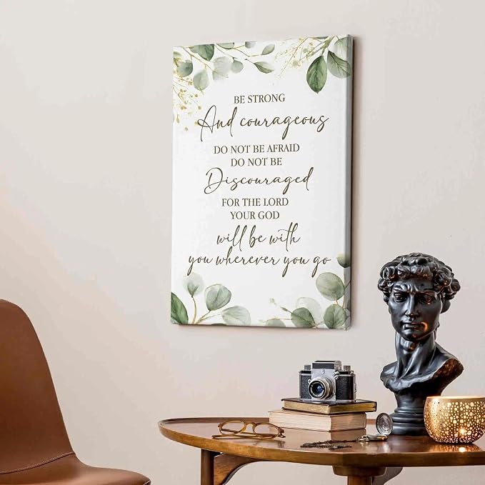 HIWX Christian Inspirational Wall Decor, Be Strong and Courageous Bible Verses - Image 5