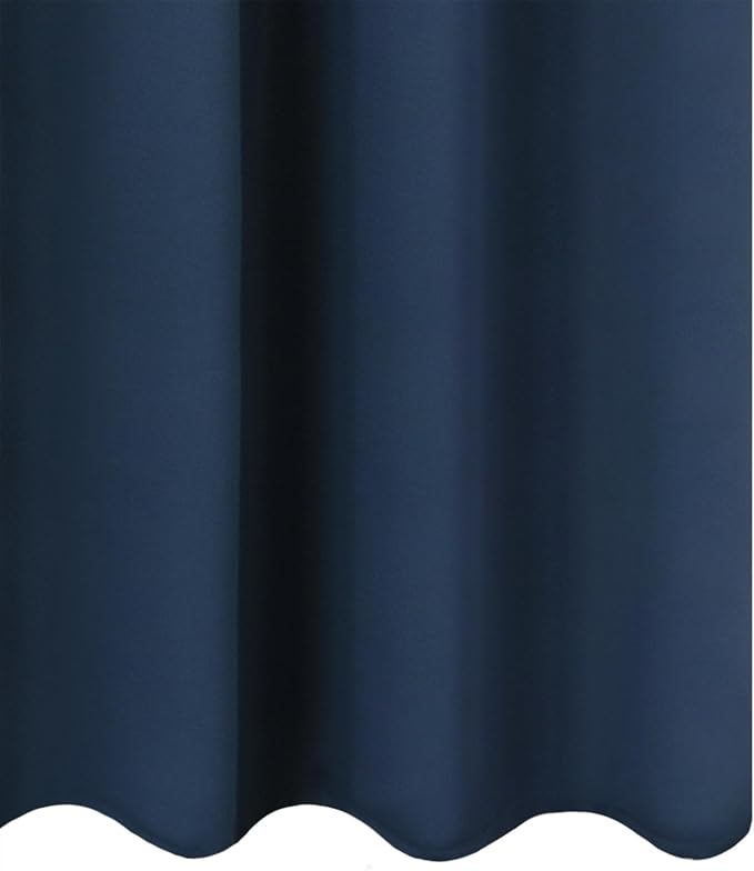 LEMOMO Blackout Curtains 52 x 90 Inch Long Navy Blue Curtains Set of 2 Panels - Image 8