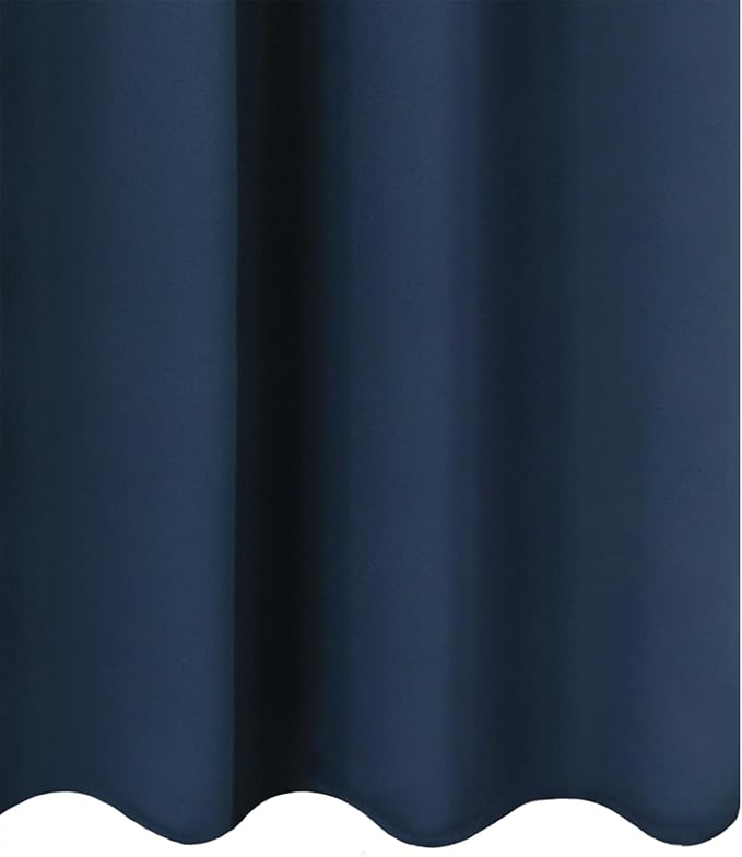 LEMOMO Blackout Curtains 66 x 72 Inch Long Navy Blue Curtains Set of 2 Panels - Image 8