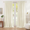 NICETOWN Thermal Insulated Velvet Curtains Ivory White 84 inch Length, Heavy by NICETOWN