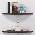 JORIKCHUO 10 inch Corner Wall Shelf, Round End Wall Mounted Floating Corner by JORIKCHUO