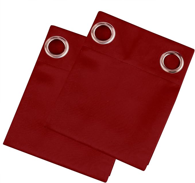 LEMOMO Blackout Curtains 52 x 90 Inch Long Red Curtains Set of 2 Panels Room - Image 7