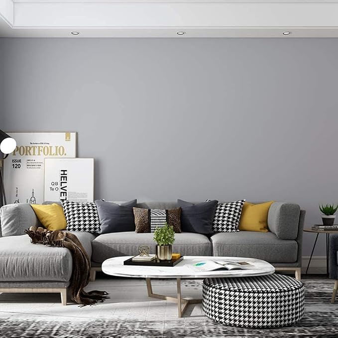 practicalWs Gray Self-Adhesive Wallpaper Removable Film Stick Paper Easy to - Image 3