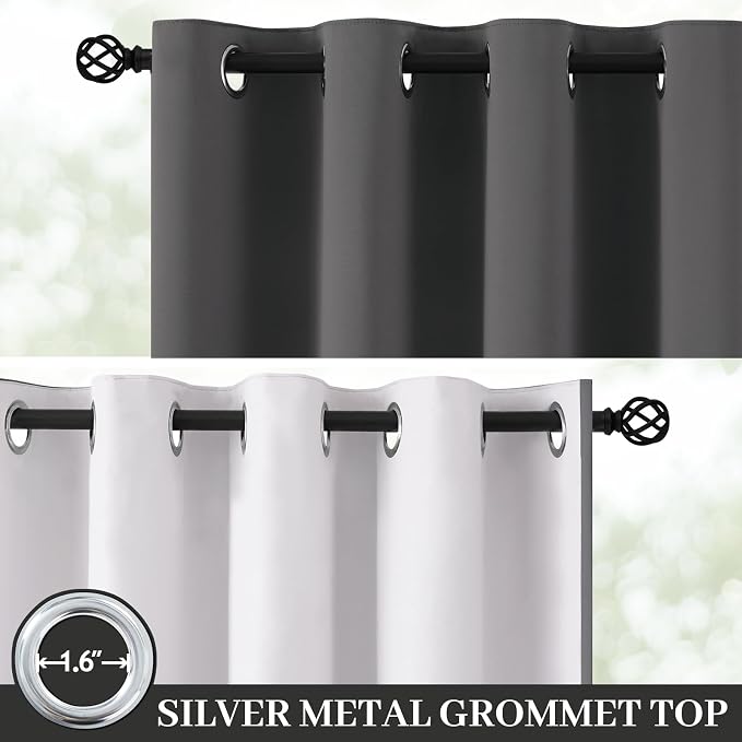 Yakamok 100% Blackout Curtain Panels 63 inches Cold and Light Blocking Drapes - Image 2