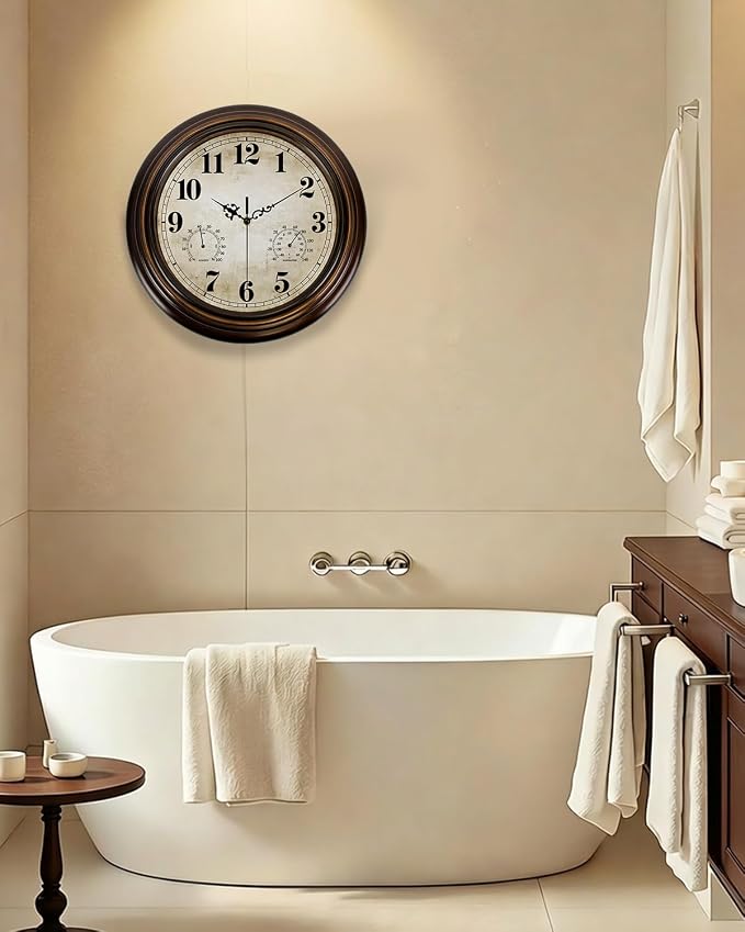 Vintage Wall Clock 13 Inch Quartz Silent Non-Ticking Analog Clock - Image 8