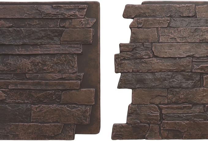 EverStone Acadia Ledge Faux Stone Panel, Dark Tobacco Color - Image 8