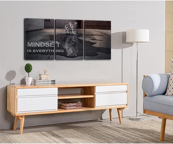 Mindset is Everything Motivational Wall Art, KAWAHONE Inspirational - Image 7