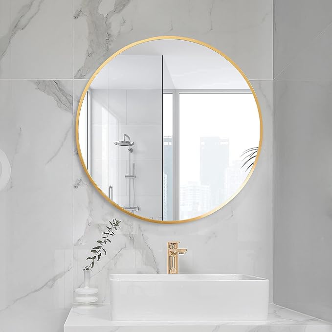 HARRITPURE Round Mirror 19.6" Gold Wall Mounted Circle Mirror - Image 3