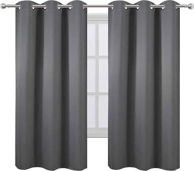 LEMOMO Frost Grey Blackout Curtains 40 x 63 Inch Length/Set of 2 Curtain - Image 2