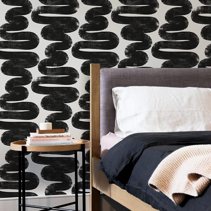 Tempaper x Bobby Berk White & Black Wiggle Room Removable Peel and Stick - Image 5