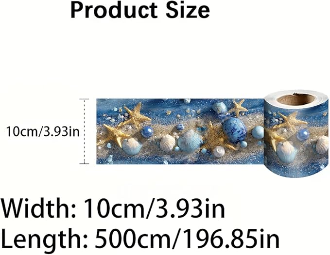 Ocean Starfish Wall Border 196x4 Inch Peel and Stick Coastal Beach Seashell - Image 8