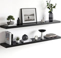 Homeforia Black Floating Shelf 48 inches, High End Solid Real Wood 48 inch Long by Homeforia