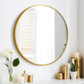 SCWF-GZ 24" Round Mirror Circle Wall Mounted Hanging or Against Wall Metal by SCWF-GZ