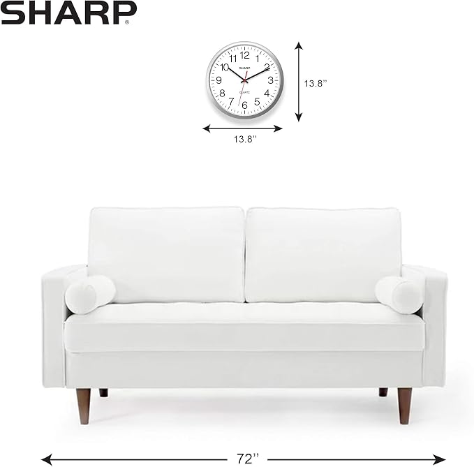 Sharp Wall Clock – Silver, Silent Non Ticking 14 Inch Quality Quartz Battery - Image 4