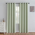 IGEMAEVE Sage Green Curtains 84 Inch Length 2 Panels Set, Light Filtering by IGEMAEVE