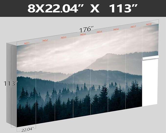 XMPMBM-Foggy Forest Fabric Woodland Wallpaper Pine Forest Living Room Bedroom - Image 4