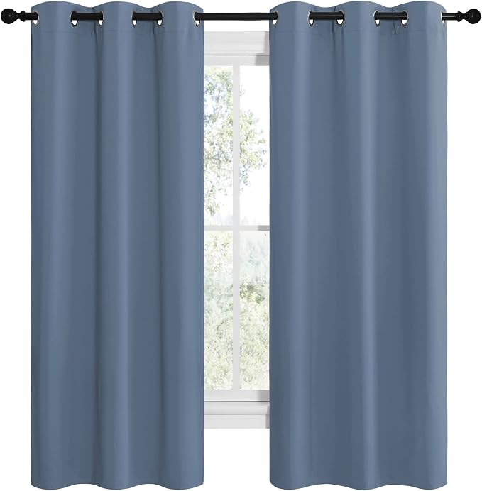 NICETOWN Short Curtains for Kitchen, Thermal Insulated Solid Grommet Blackout - Image 2