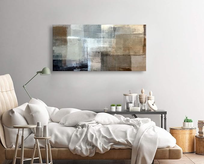 Baisuart Canvas Prints Abstract Wall Art Print Paintings Grey and Brown - Image 2