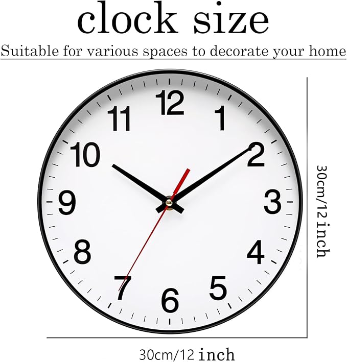 Spinaround Wall Clock, Modern Wall Clocks Battery, Silent Non-Ticking Analog - Image 4