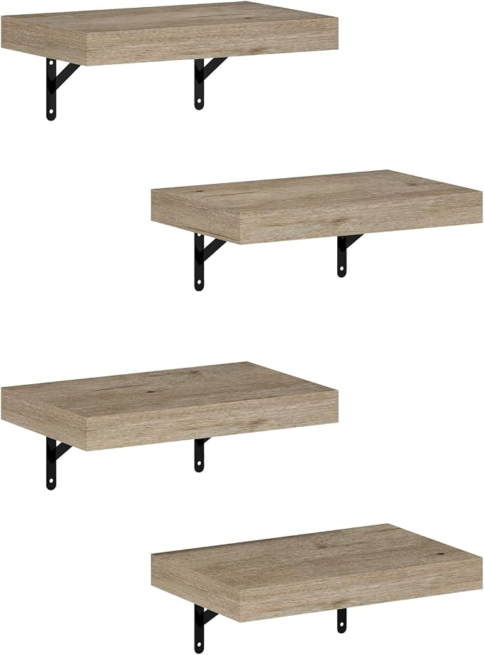 Furinno Tanna Floating Shelves for Wall Set of 4, 15-Inch Wall Shelf, Triple - Image 5