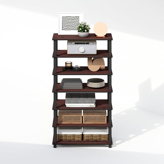 Furinno Turn-N-Tube Storage Shelves Set of 2, 4-Tier Stackable Standing Shelf - Image 6