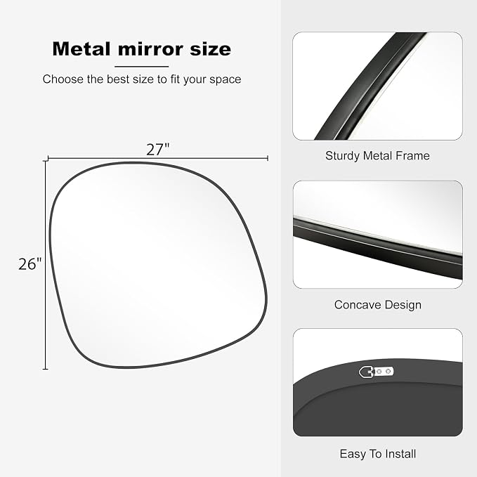 WallBeyond Asymmetrical Mirror, Irregular Wall Mirror, Wall Mirrors Decorative - Image 6