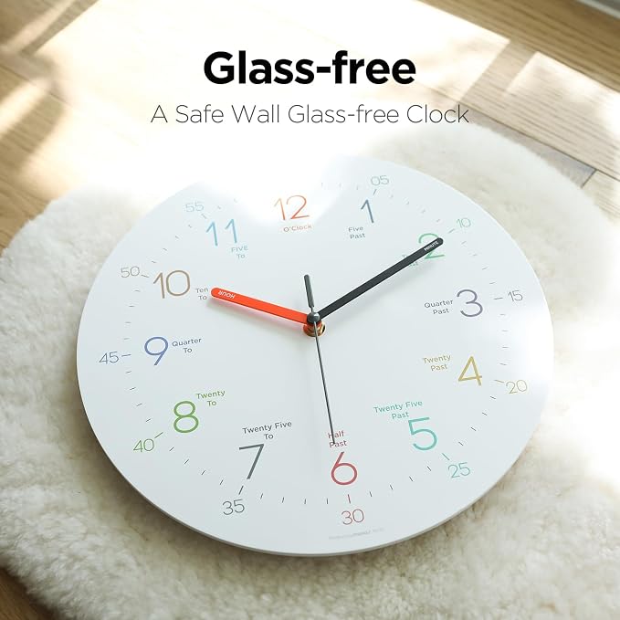 mooas Kids Easy Learning Flatwood Wall Clock - Image 6