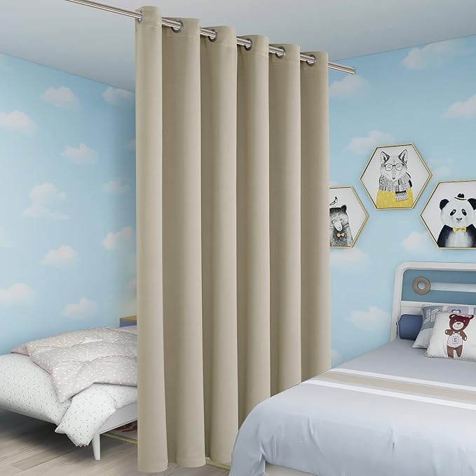 BONZER Room Divider Blackout Curtain Wide Room Darkening Total Privacy Wall - Image 5