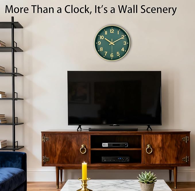 Wall Clocks Battery Operated, 12 Inch Non Ticking Digital Wall Clock, Silent - Image 2