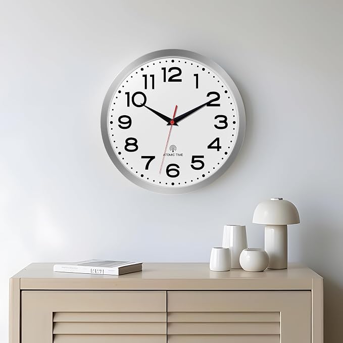 Roymnie Atomic Wall Clock 12 Inch, Modern Clock Battery Operated Classic Analog - Image 6