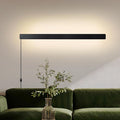 KELUOLY Modern Plug in Wall Lights, 31.4 inch Frosted Black LED Long Wall Sconce by KELUOLY