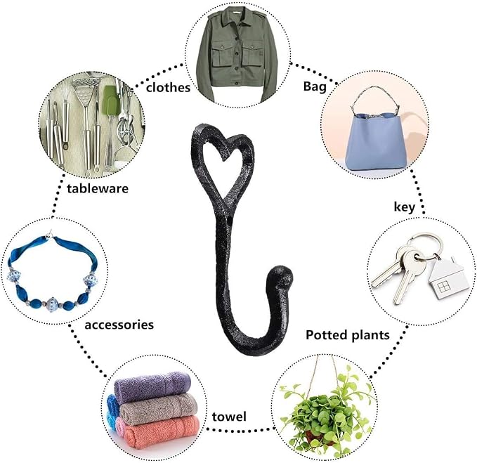 Decorative Wall Hooks Coat Towel Hook, Bath Kitchen Garage Hanging Scarf Cap - Image 6