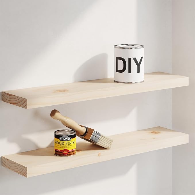 Homeforia 24 inch Wood Floating Shelves, High End Solid Natural Wood 24inch by Homeforia
