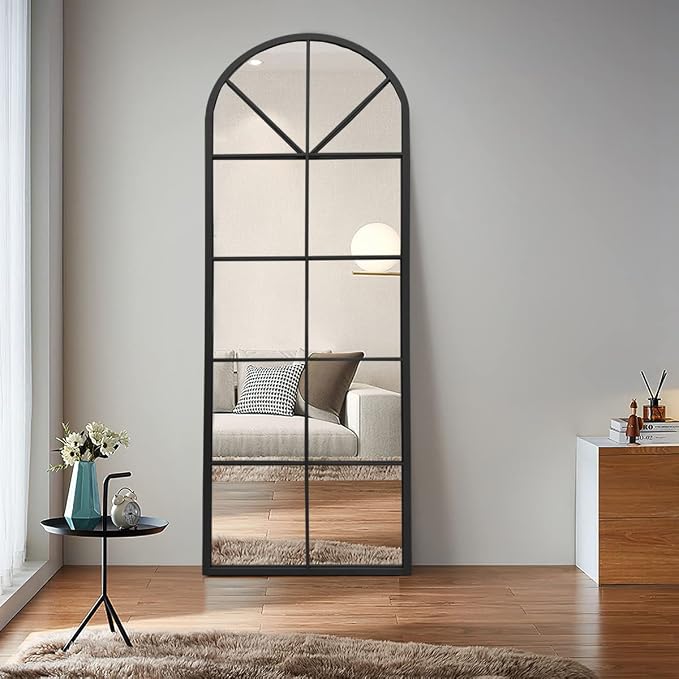 Floor Full Length Mirror, Large Window Pane Body Mirrors, No Stand - Image 8