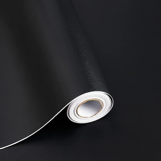 590.5"x17.7" Peel and Stick Wallpaper Black Removable Temporary Self Adhesive by SAFIYYA