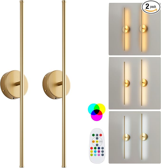 KARTOOSH Battery Operated Wall Sconces Set of Two, by KARTOOSH