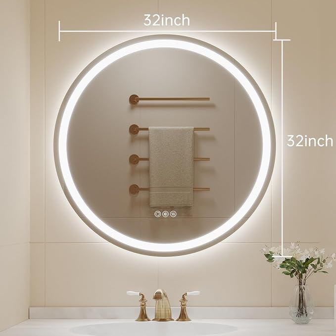 LOVESPEJO 32" Round LED Bathroom Mirror - Image 7
