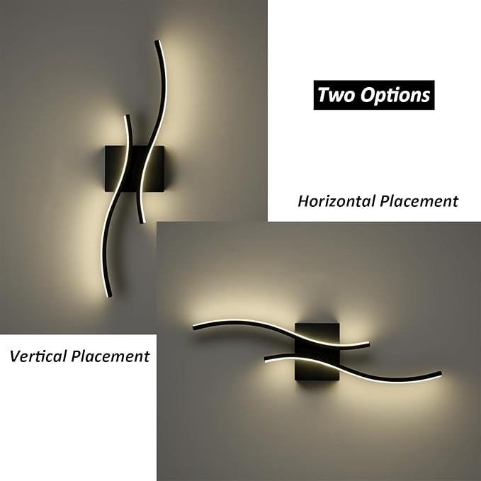 Modern Led Sconce Wall Lighting Indoor 24" Minimalist Industrial Black Wall - Image 3