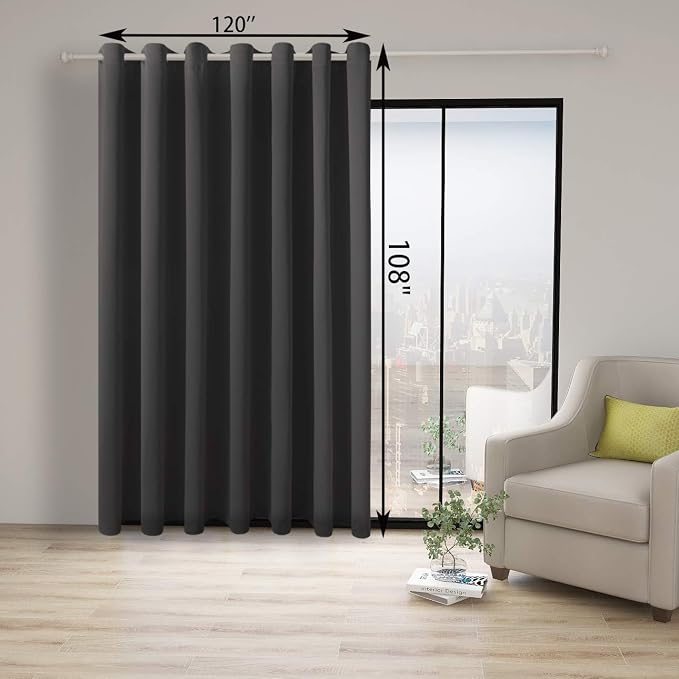 BONZER Extra Wide Room Divider Curtain Total Privacy Wall Grommet Top Thermal - Image 4