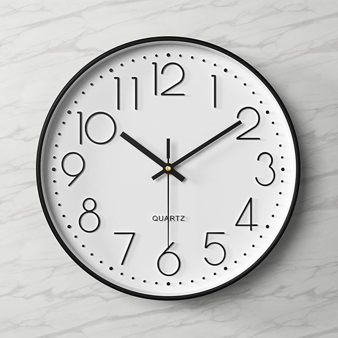 Tosnail 12 Inch Large Non Ticking Wall Clock, Round Silent Battery Operated - Image 6