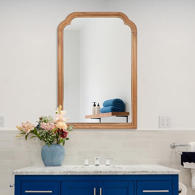Wood Bathroom Mirror for Wall, 36 x 24 Inch Large Decorative Wall Mirror - Image 9