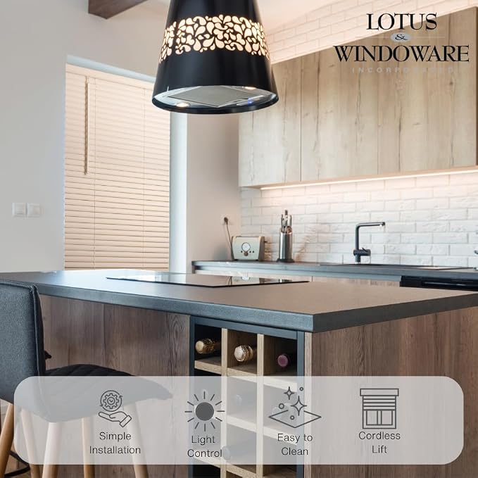 LOTUS & WINDOWARE Cordless 1" Vinyl Blind, Room Darkening, Horizontal Blinds - Image 3