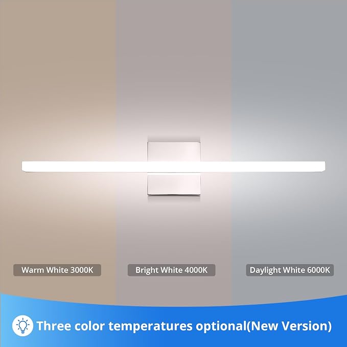 Combuh Modern Bathroom Vanity Light Fixtures Above Mirror Soft Shadow Free Wall - Image 3