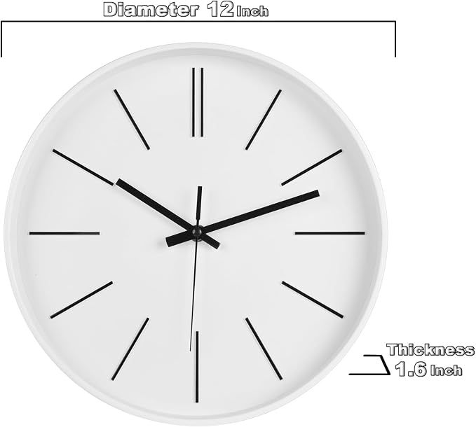 zyzamay Modern Wall Clock, 12 Inch Round Bright Colorful 3D Wall Clocks - Image 8