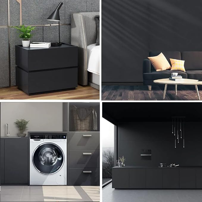 Arthome 23.6"x200" Black Wallpaper Peel and Stick Contact Paper, Matte Black - Image 5